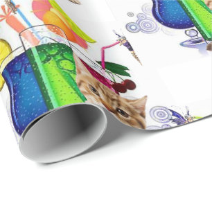 Cadeau Papier brillant à envelopper Boissons poilues Kitt