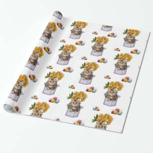 Cadeau Papier brillant à envelopper, Cat-Cat-Cat-Fil