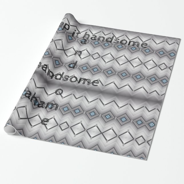 Cadeau Papier brillant à envelopper, gris Gardez-le beau (Déroulé)