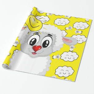 Cadeau Papier brillant à envelopper, nuages de mouton sol