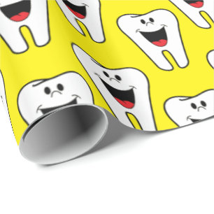 Cadeau Papier brillant, Dentiste Jaune Dents