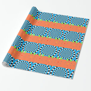 Cadeau Papier brillant, Flèche circulaire bleue noire