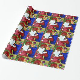 Cadeau Papier brillant Père Noël noir - Enveloppement de