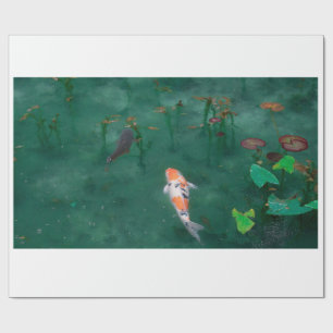 CADEAU PAPIER CADEAU: BLOC DE BOIS JAPONAIS : KOI
