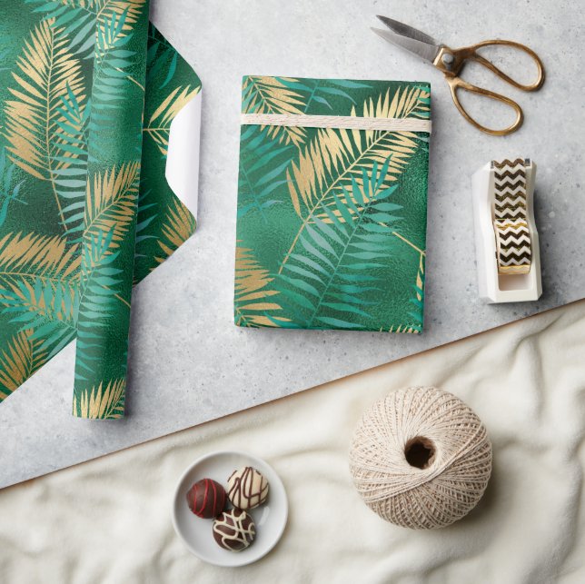 CADEAU PAPIER-CADEAU EN PAPIER TROPICAL LUXE VERT (Artisanat)