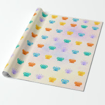 Papier-cadeau Pastel Papier-papillon - Papier à en