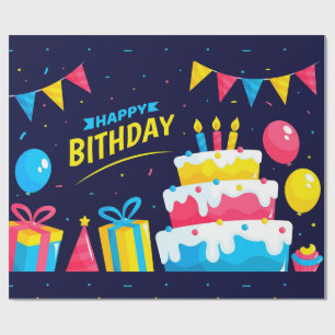Cadeau Papier crémeux d'enveloppement de gâteau d'anniver