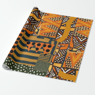 Cadeau papier d' emballage d' inspiration africaine