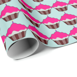CADEAU PAPIER DE CUPCAKE ROSE PAPIER D'ANNIVERSAIRE