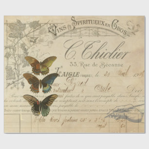 Cadeau Papier de Decoupage d'éphémères de papillon