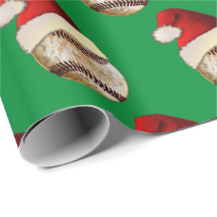 Cadeau Papier de enveloppement de base-ball de Noël uniq