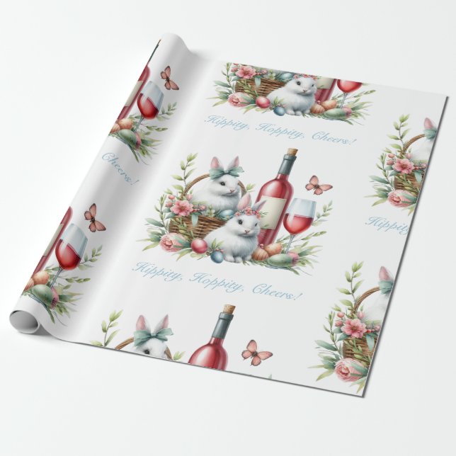 Cadeau Papier de lapin de printemps et d'enveloppement de (Déroulé)
