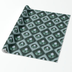 Cadeau Papier de Noël Alien mou et gris