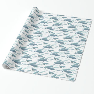 Cadeau Papier de Noël de baleine à béluga Papier de Noël 