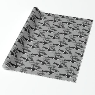 Cadeau Papier de Noël d'épaulard de papier d'emballage