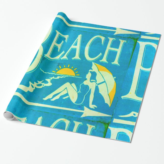 Cadeau papier de plage bleu (Déroulé)
