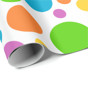Cadeau Papier de recouvrement à points Polka colorés
