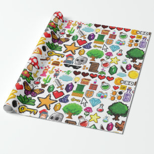Cadeau Papier de recouvrement de pixels de Gamer Retro