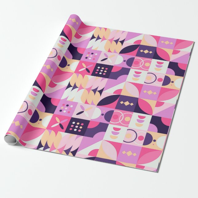 Cadeau Papier de recouvrement géométrique rétro (Déroulé)