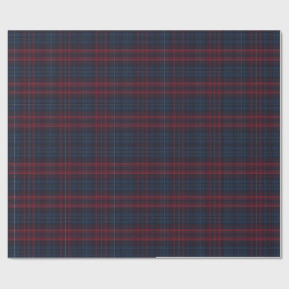 Cadeau Papier d'emballage à carreaux bleu marine et borde