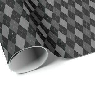 Cadeau Papier d'emballage à carreaux gris et noirs