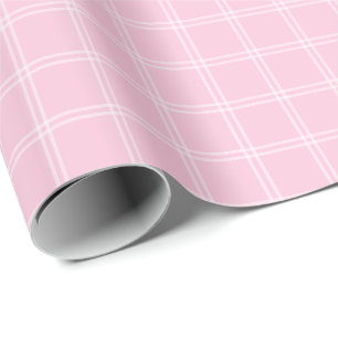 Cadeau Papier d'emballage à carreaux pastel rose
