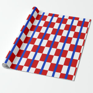Cadeau Papier d'emballage à carreaux patriotiques