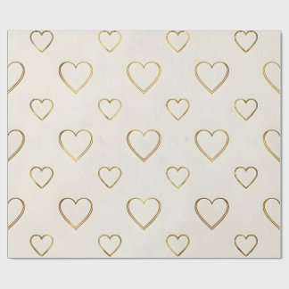 Cadeau Papier d'emballage à coeur de couleur dorée