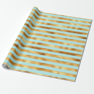 Cadeau papier d'emballage à la menthe et faux feuille d'o