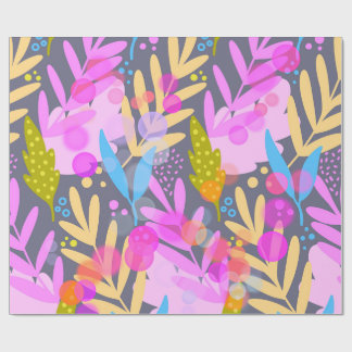 Cadeau Papier d'emballage à motif botanique abstrait colo