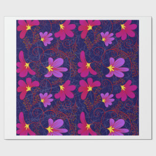 Cadeau Papier d'emballage à motif botanique floral vintag