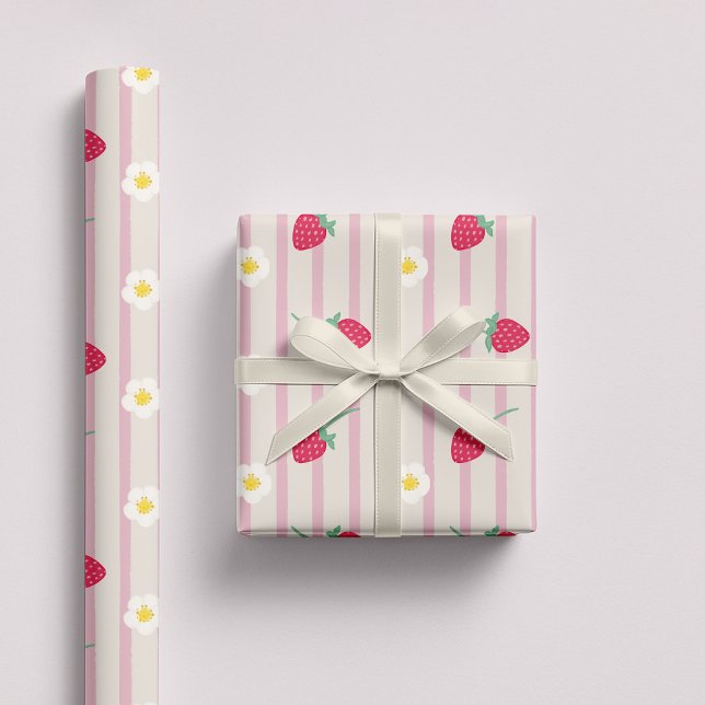 Cadeau Papier d'emballage à motif de fraise (Créateur téléchargé)
