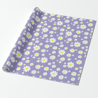 Cadeau Papier d'emballage à motif de marguerite violet la