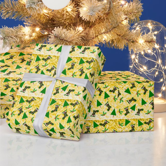 Cadeau Papier d'emballage à motif de Noël symbolique (Vacances)