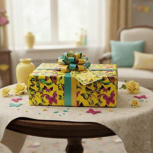Cadeau Papier d'emballage à motif de papillons