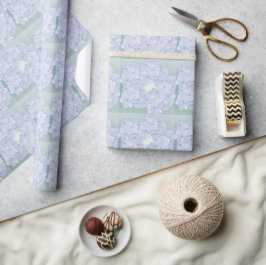 Cadeau Papier d'emballage à motif floral bleu pâle