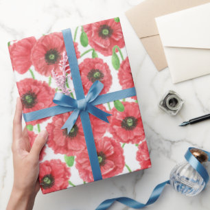 Cadeau Papier d'emballage à motif floral de l'aquarelle