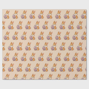 Cadeau Papier d'emballage à motif lapin de Pâques Art b