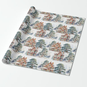 Cadeau Papier d'emballage à motif Maison en pain d'épices