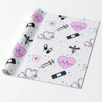 Papier d'emballage à motif Médical / Médecin / Inf