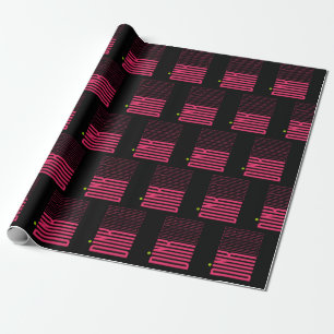 Cadeau Papier d'emballage à motif rose de pickleball 