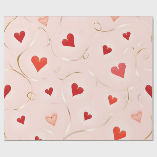 Cadeau Papier d'emballage à motif sans couture Heart Vela
