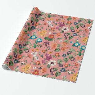 Cadeau Papier d'emballage à motifs floraux