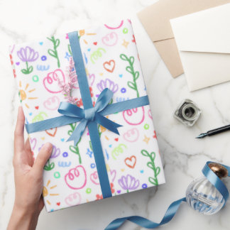 Cadeau Papier d'emballage à motifs floraux mignons