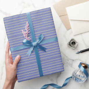 Cadeau Papier d'emballage à rayures élégantes Thin Blue L