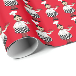 Cadeau Papier d'emballage à thème du chef pizza italien
