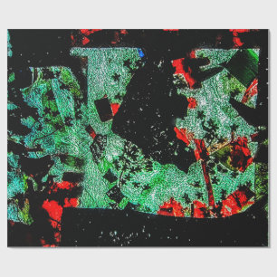 Cadeau Papier d'emballage abstrait d'automne sombre, Natu