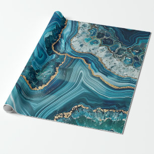 Cadeau Papier d'emballage Agate Sarcelle