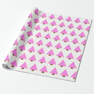 Cadeau papier d'emballage alternatif rose d'arbre de Noël