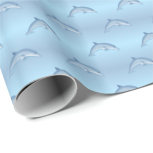 Cadeau Papier d'emballage amusant dauphins dessin animé